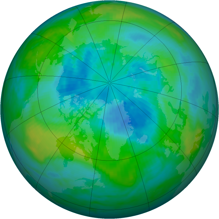 Arctic ozone map for 25 September 1984